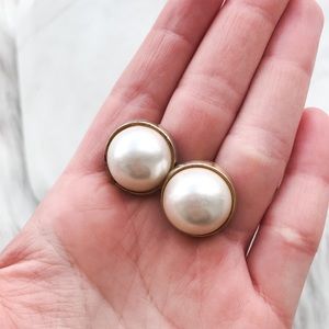 Vintage Pearl Dome Earrings